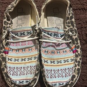 Hey Dude Aztec and leopard print